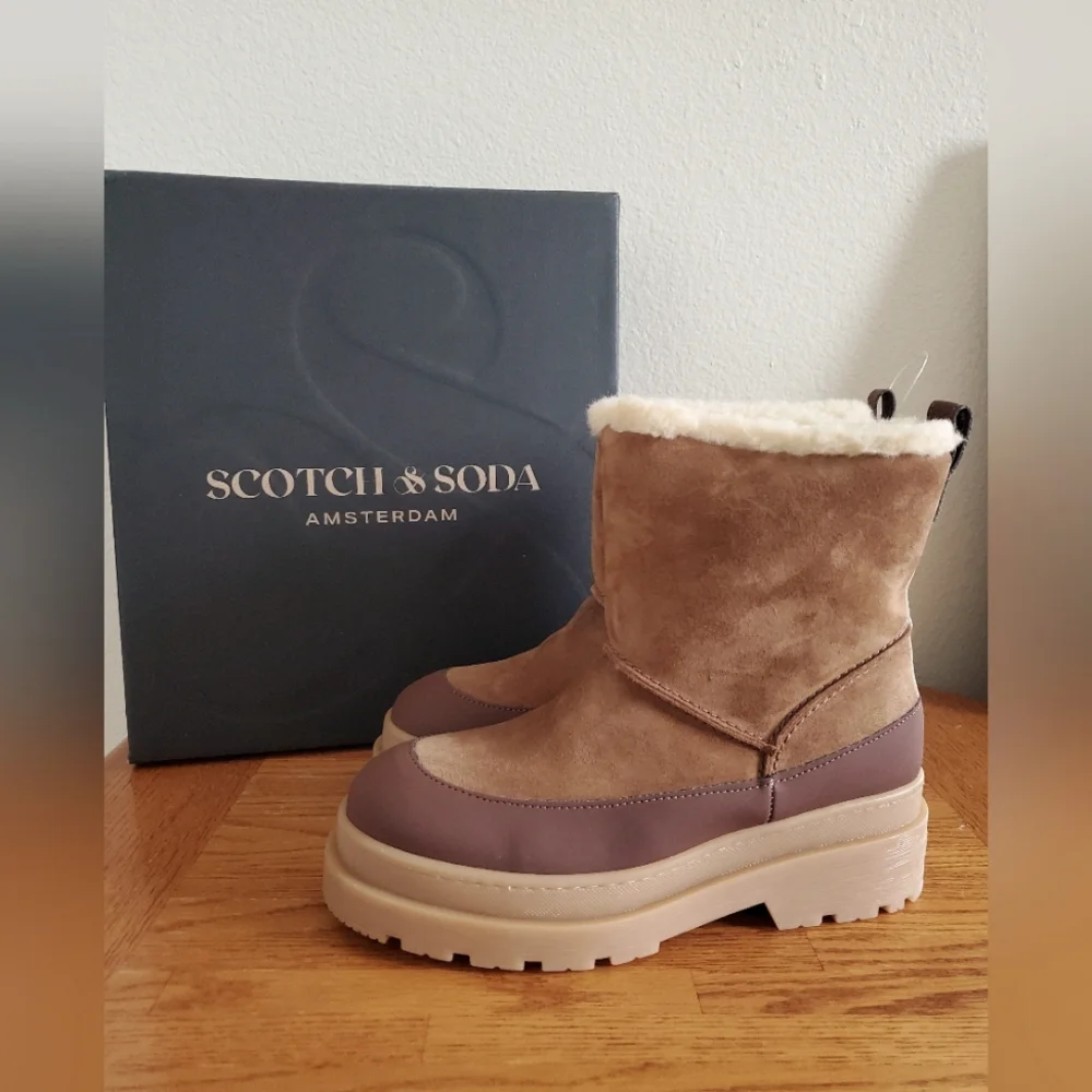 Scotch & Soda Women's Tan and Brown Boots